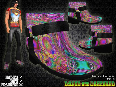 Reggae Leaf Psychedelic Men's Boots
